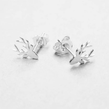 Sterling silver stag studs